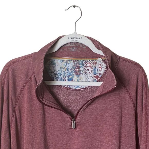 MARGARITAVILLE Men’s Sz XXL Maroon 1/4 Zip Pullover Athletic Casual Sweater - Picture 3 of 6